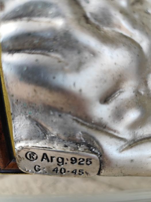 Quadro Italiano com escultura em relevo em prata (argento 925)