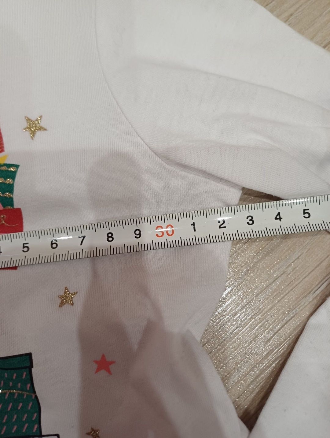 Bluzka świąteczna, bluzeczka na święta, brokatowa, z pingwinkiem 116