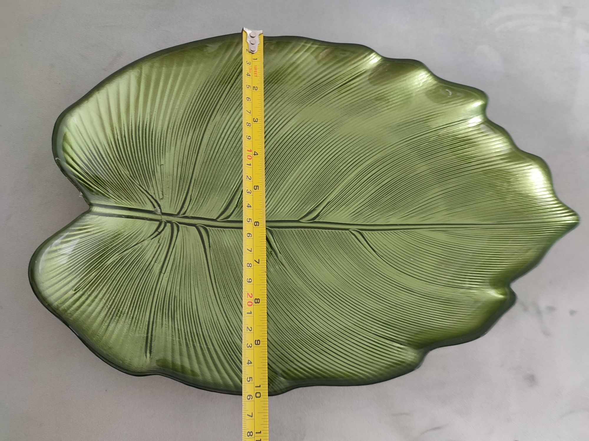Patera home&you liść duży zielony wymiary ok 36x26 cm godula
