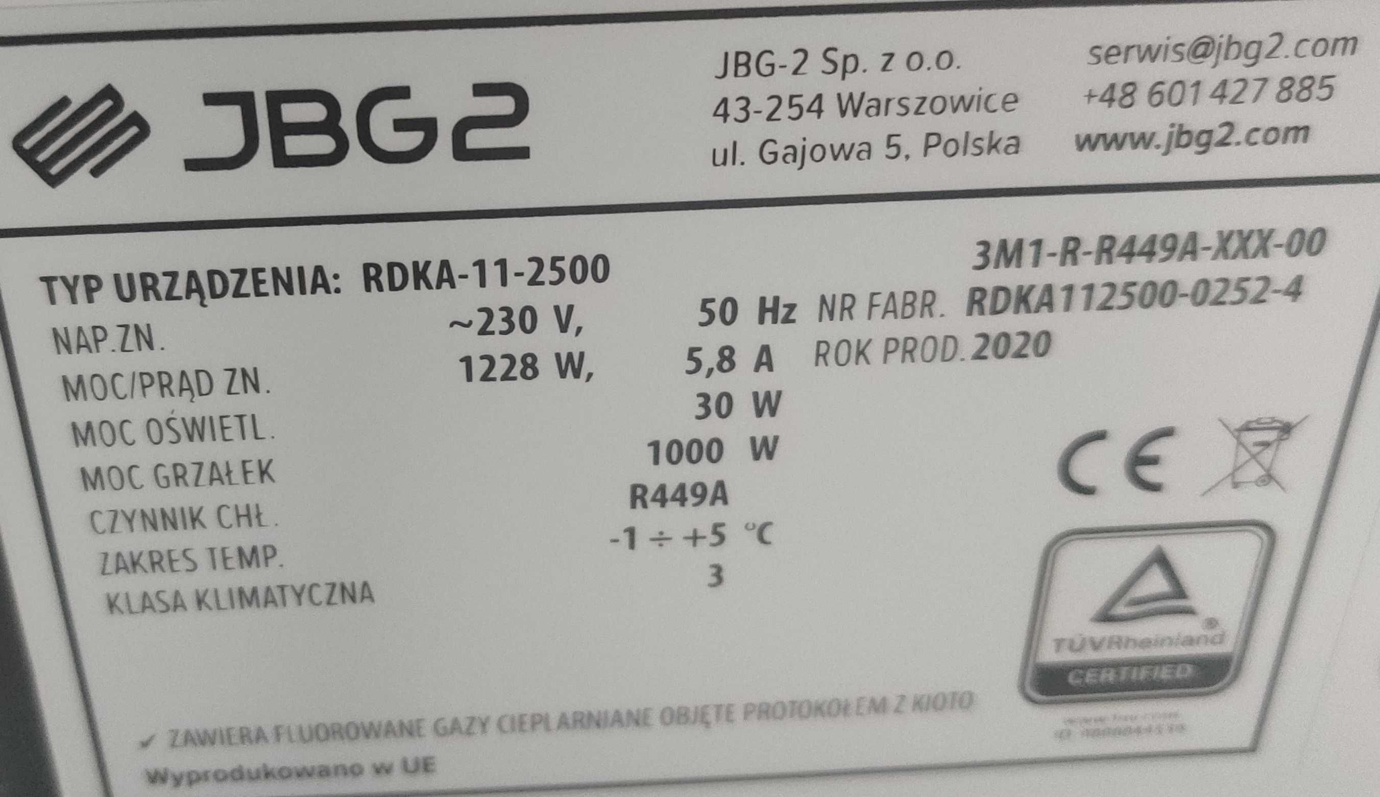 Regał chłodniczy JBG2 RDKA-11-2500 witryna regaly chłodnicze