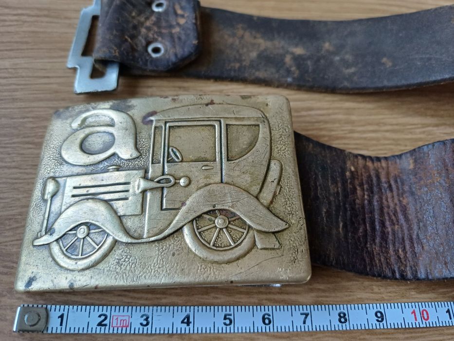 Ремень кож. с бляхой старый