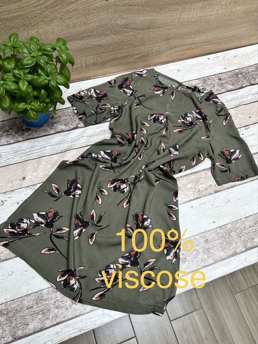 Tunika, krotka sukienka, z wiskozy, w kwiaty, rozmiar L