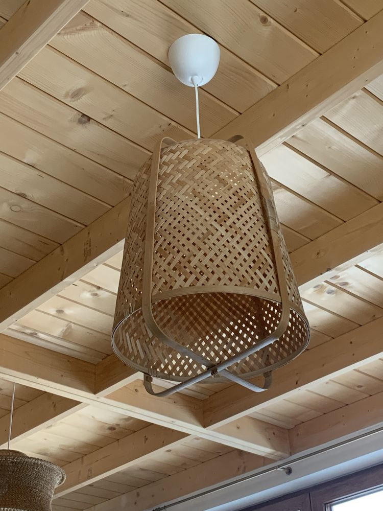 KNIXHULT ikea lampa klosz bambusowa ratan boho