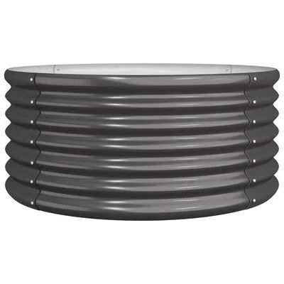 vidaXL Donica ogrodowa, malowana proszkowo stal, 80x80x36 cm, antracyt