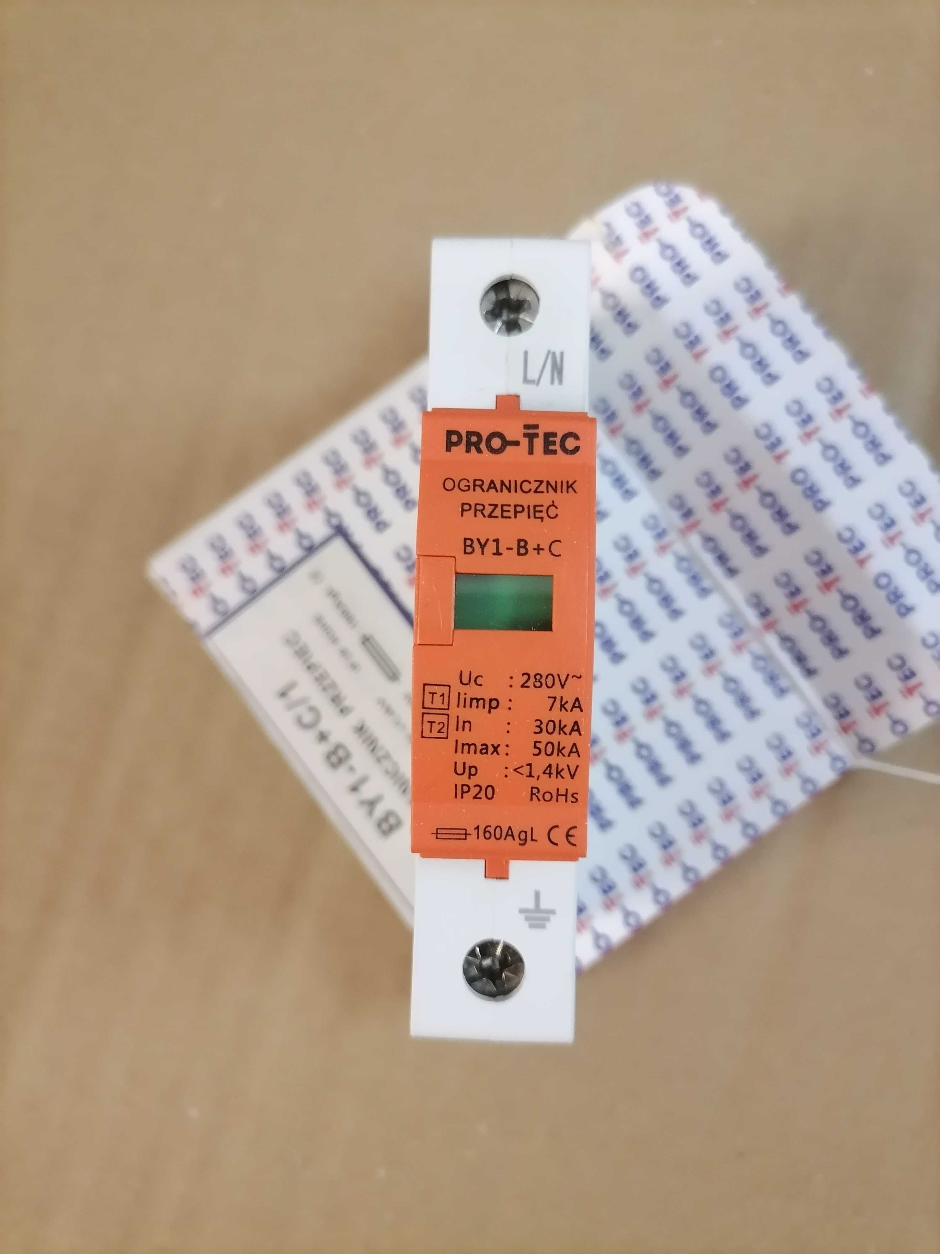 Ogranicznik przepięć PRO-TEC BY1 - B+C 1P  T1 T2  30kA 1-fazowy NOWY