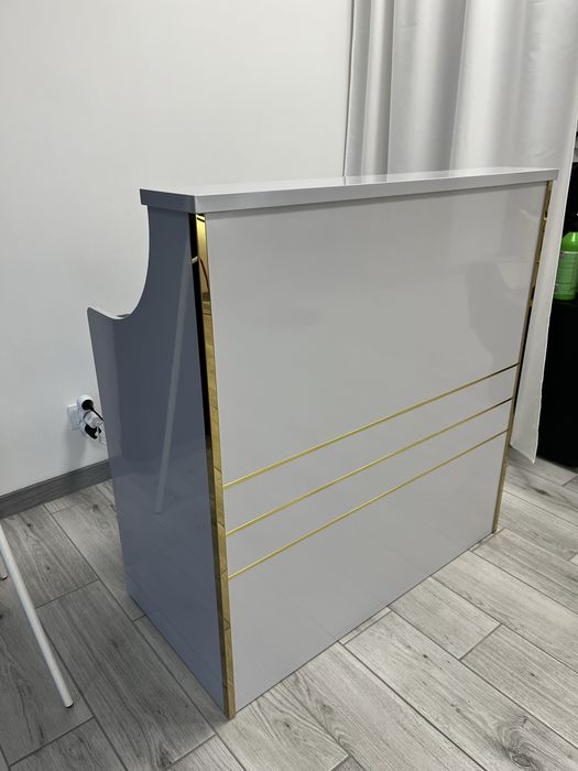 PILNE! Lada recepcyjna szara ze złotym połysk 100 cm