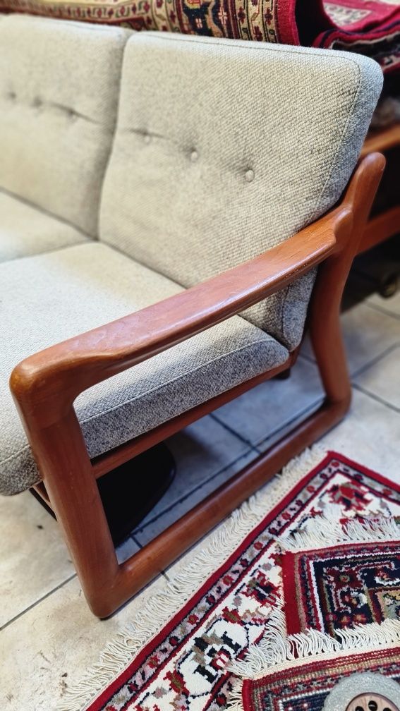 Sofa tekowa plus dwa fotele,Dania lata 70-80,mid century