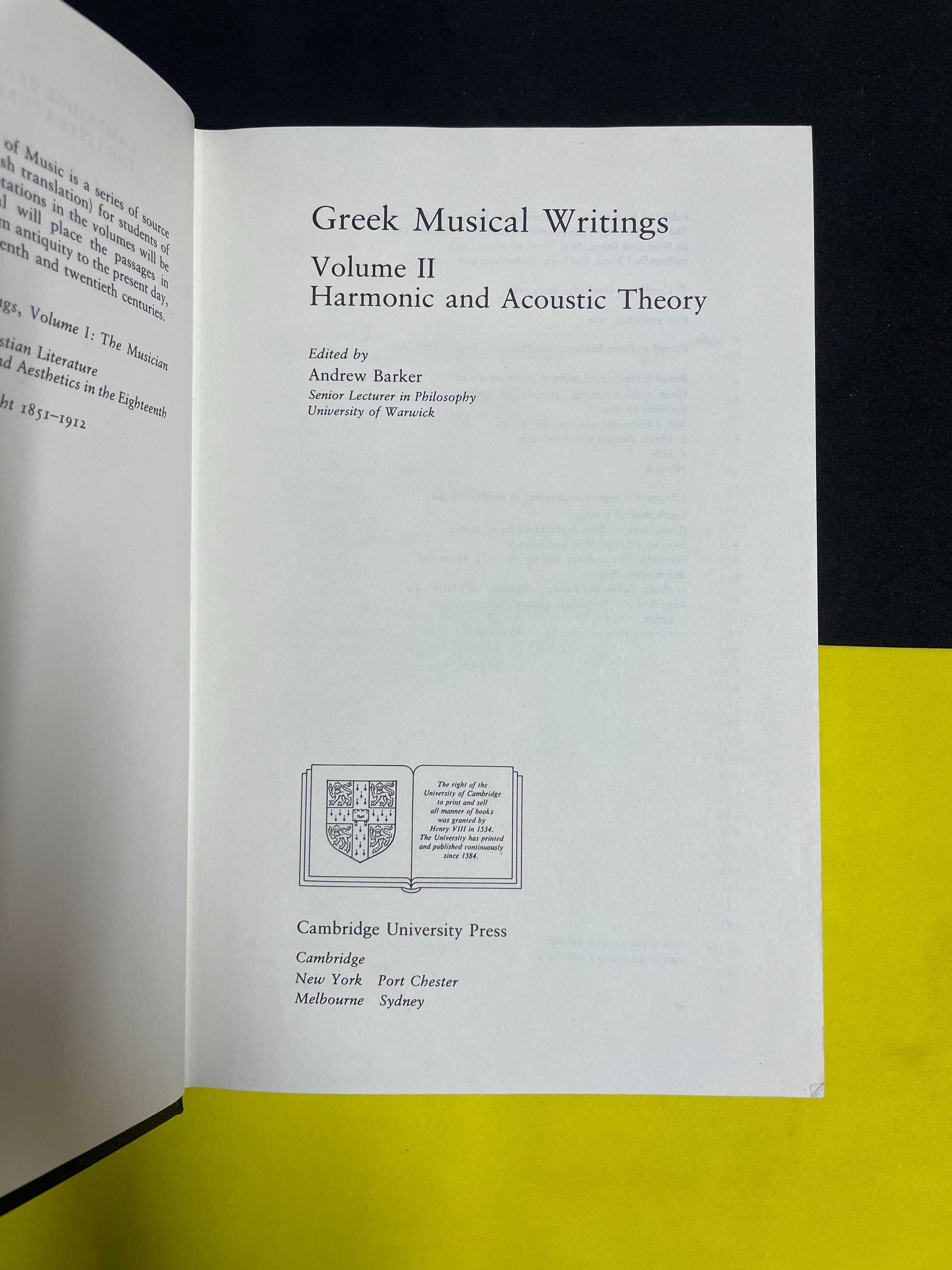 Andrew Barker - Greek Musical Writings volume II