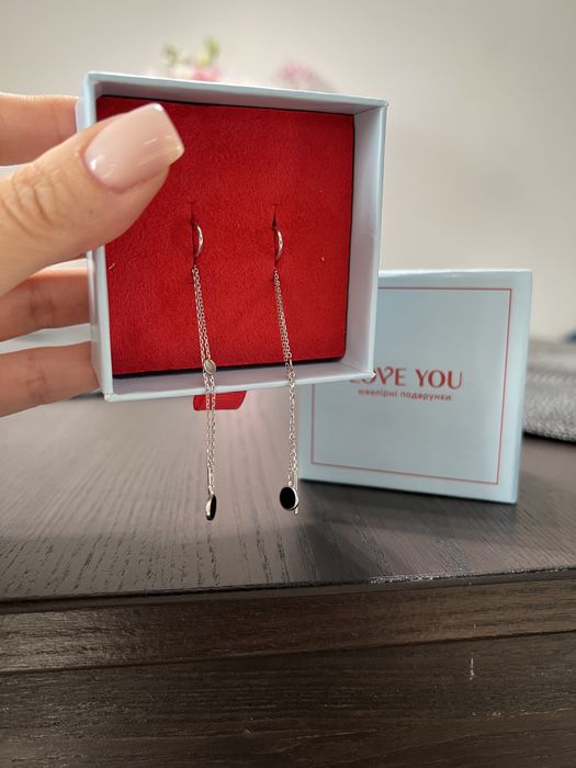 Серьги с эмалью, Love You / золото 585 Срочно !