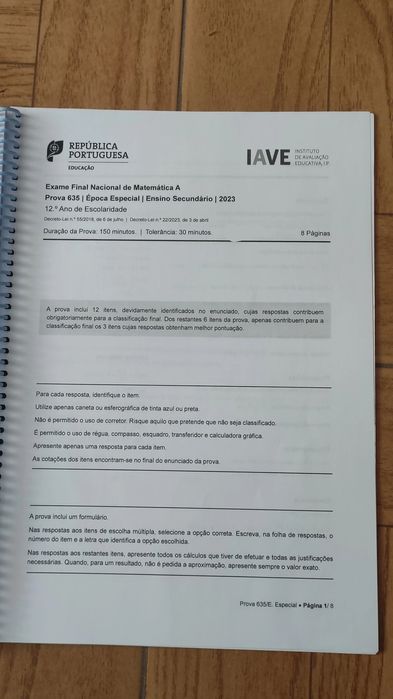 Compilação de exames de Matemática A