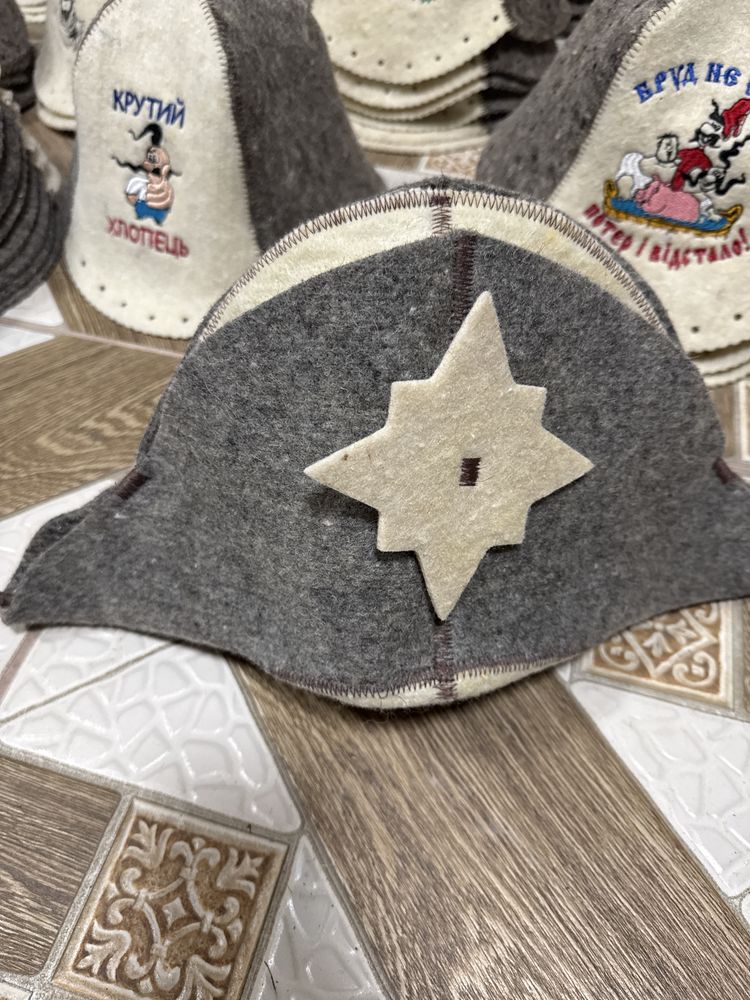 Нобори у сауну(баню) з 3 предметів-100%шерсть Модельні шапки