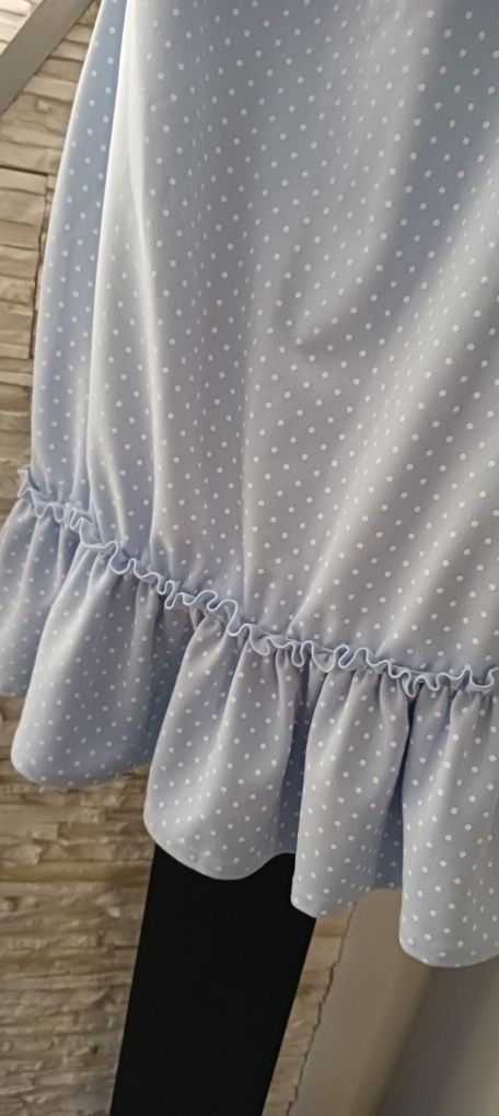 Sukienka baby blue, groszki,hiszpanka L/Xl