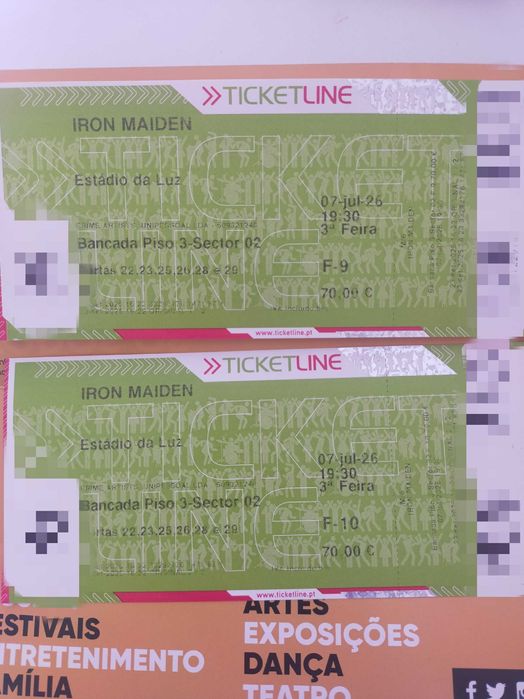 Bilhetes Iron Maiden