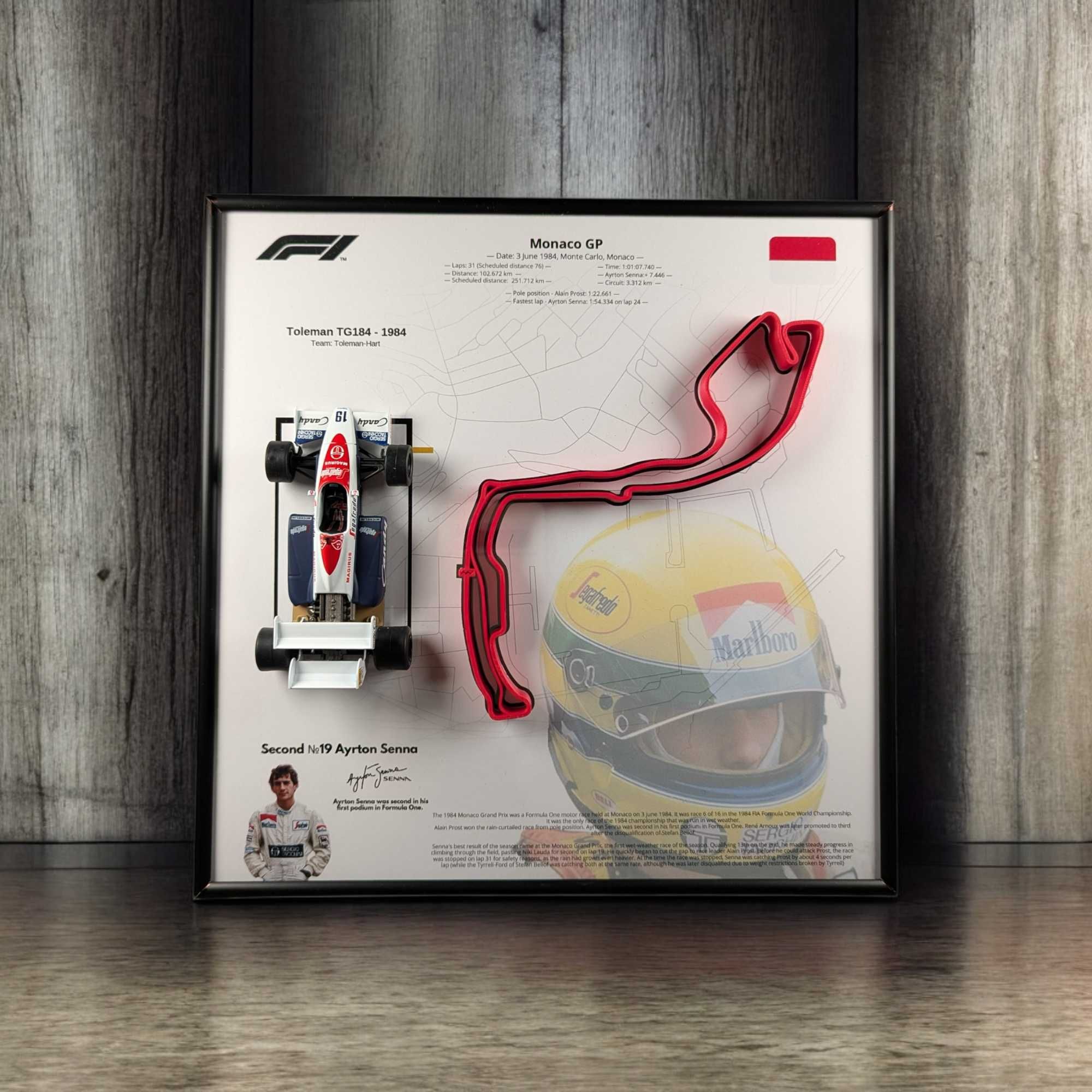 Panini F1 TOLEMAN TG184 2в1 Траса Monaco GP №19 Ayrton Senna