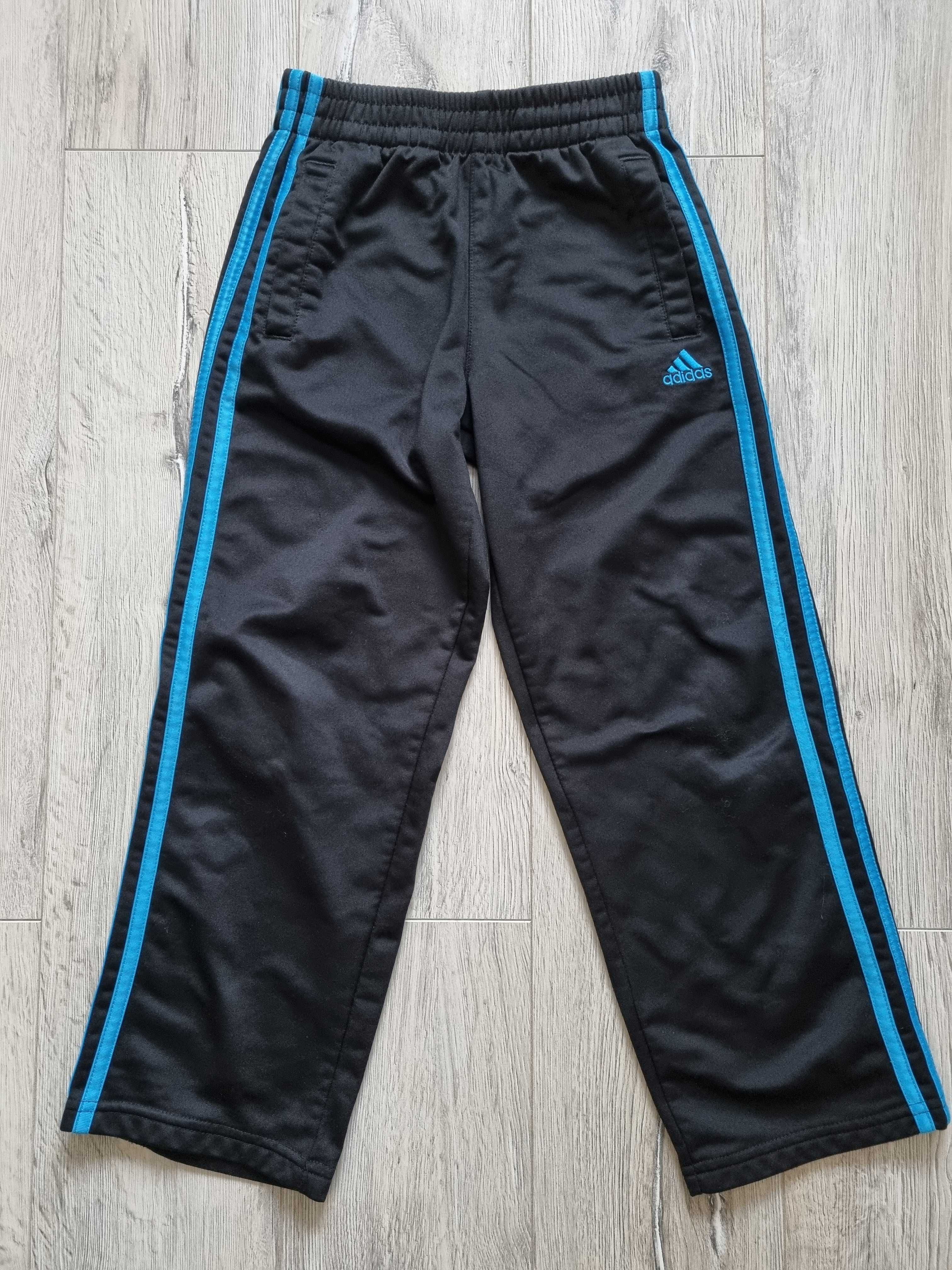 Spodnie dresowe Adidas 128 czarno-niebieskie