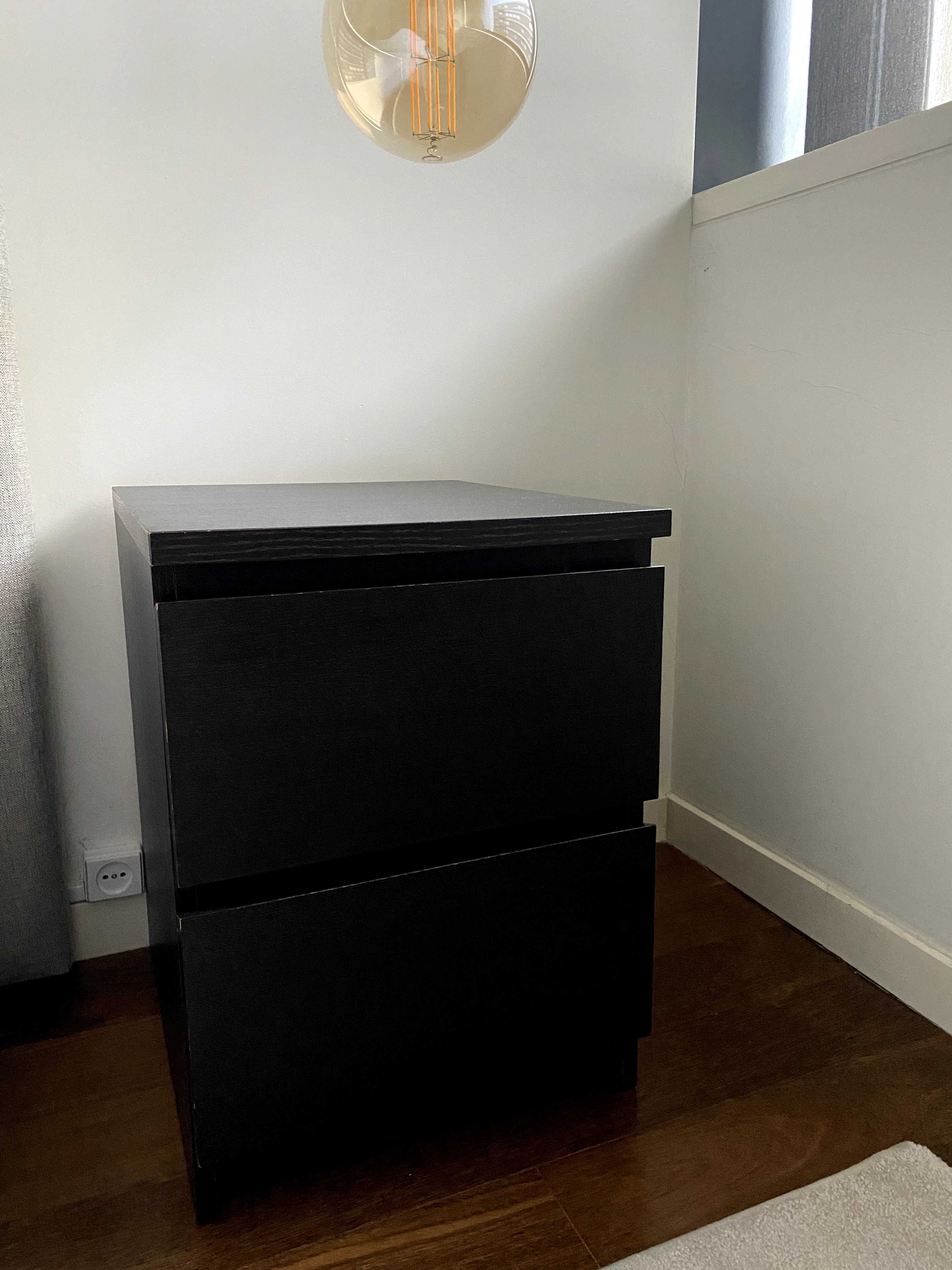 Cómoda / Bloco de gavetas MALM 40x55 cm – preto/castanho