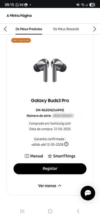 Auriculares Fones Samsung Galaxy Buds3 Pro. Inclui portes