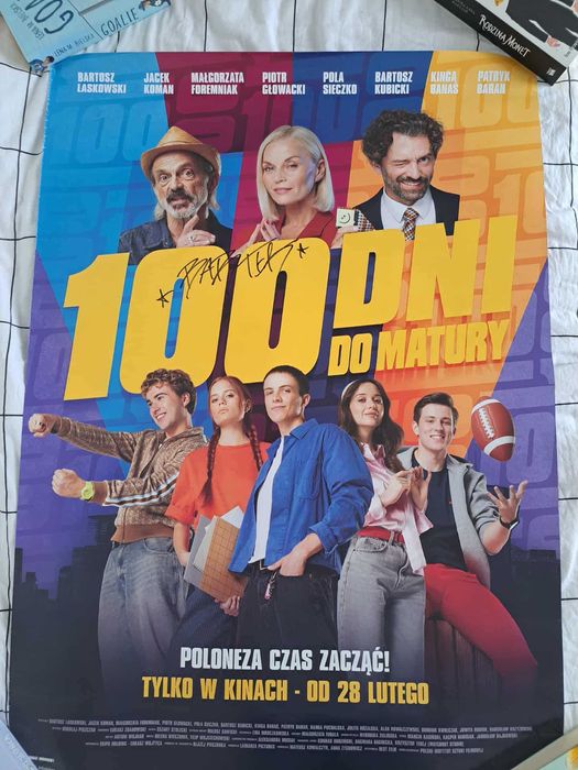 Plakat "100 DNI DO MATURY" z autografem Bartka Laskowskiego ("Świeży")