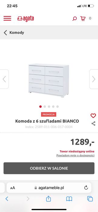 Komoda BIANCO Agata Meble Nowa