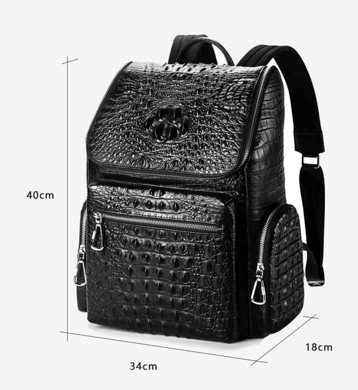 Nova mochila clássica de couro de crocodilo