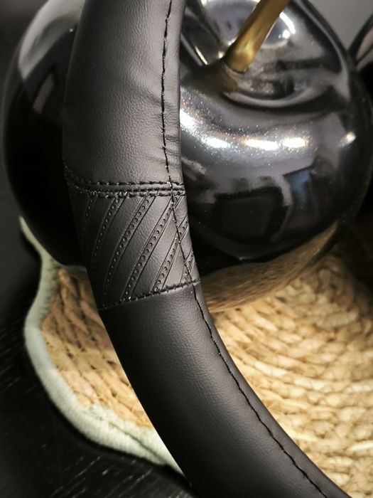 Capa Volante Carro Pele Preto