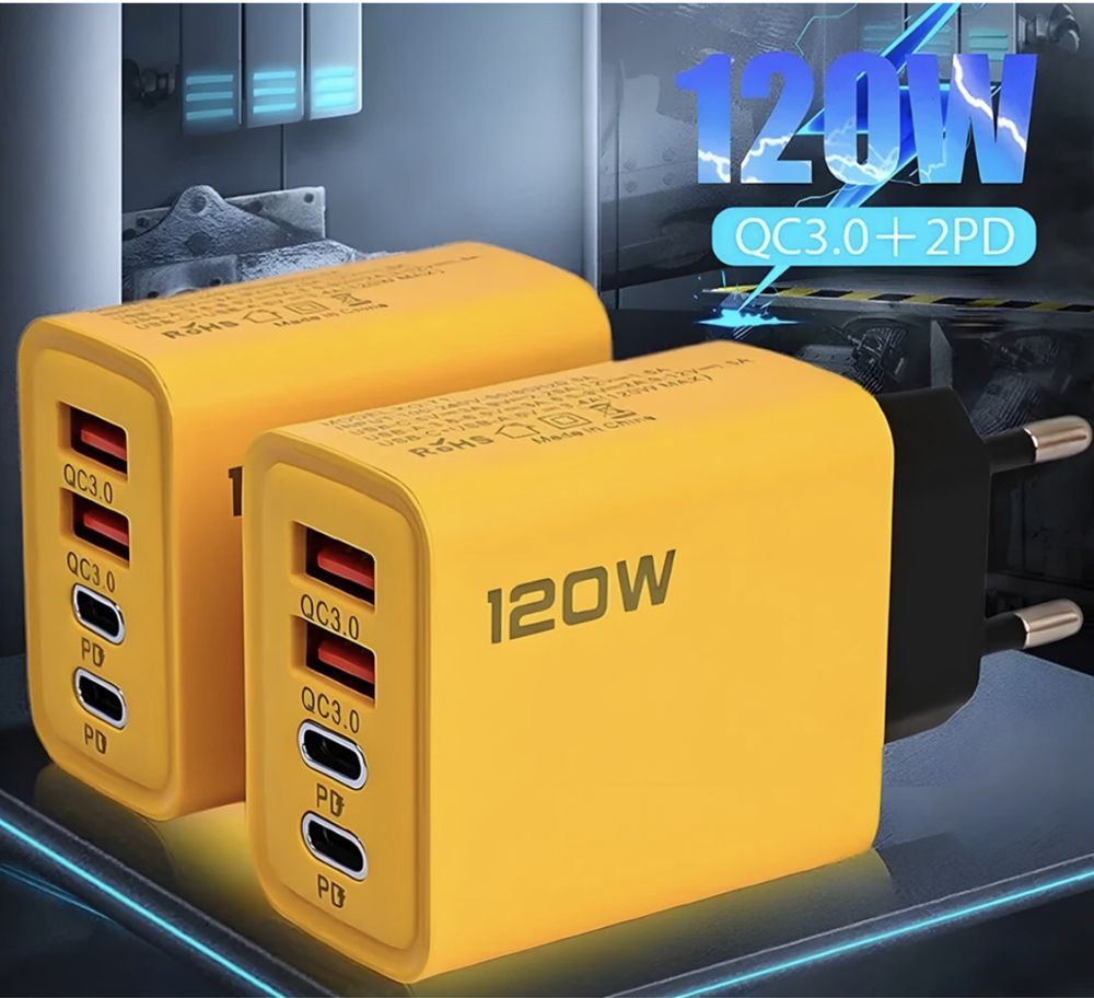 Швидкий зарядний пристрій 120W 2 USB + 2 Type C Xiaomi Mijia