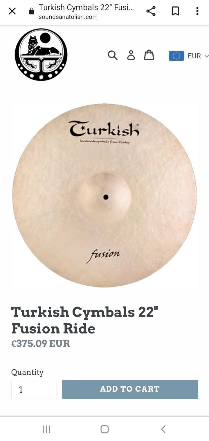 Prato Ride 22" Turkish - modelo: Fusion