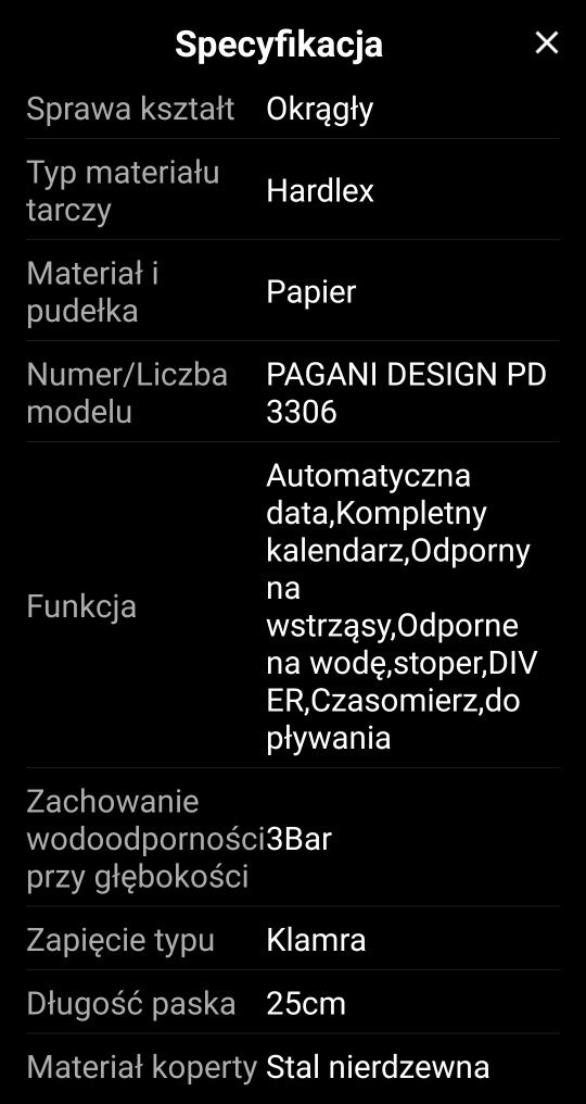 Zegarek męski Pagani Design