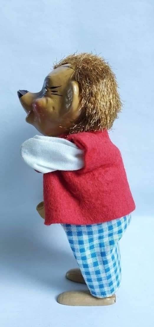 Drewniana zabawka figurka jeż Mecki vintage PRL