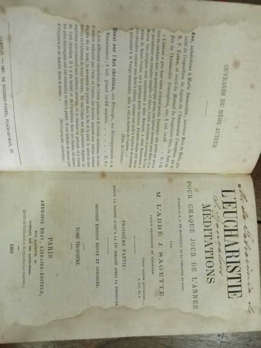 L´eucharistie. Médtations pour chaque jour de l´année (1866)