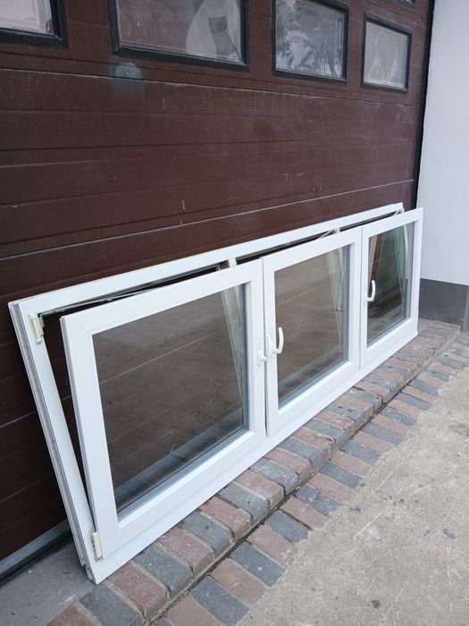 Okno trzyskrzydłowe pcv białe duże 275x95 DOWÓZ CAŁY KRAJ