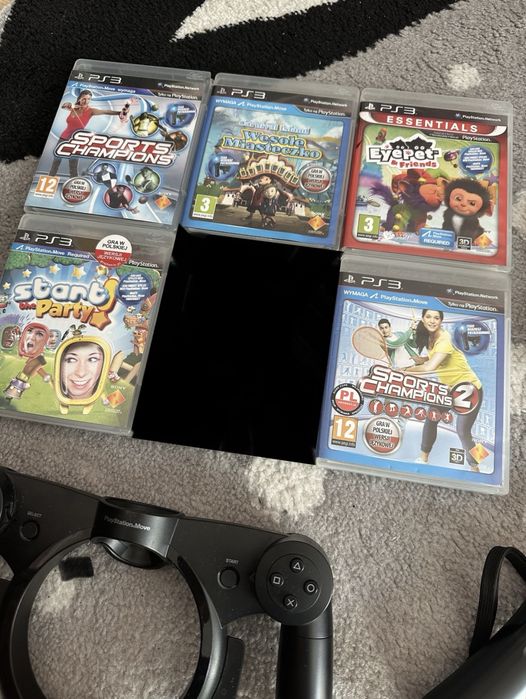 Duży zestaw PS Move, PS Wheel, kamera i 5 gier!