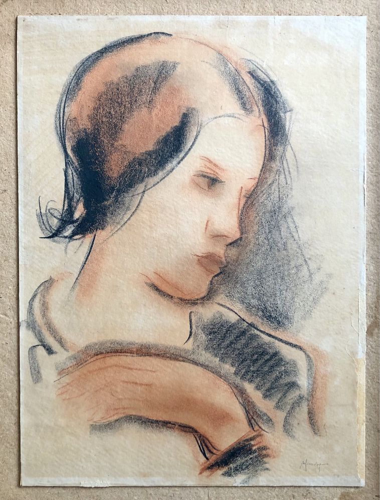 Obraz Maksymilian Feuerring Pastel Portret obraz Art Deco