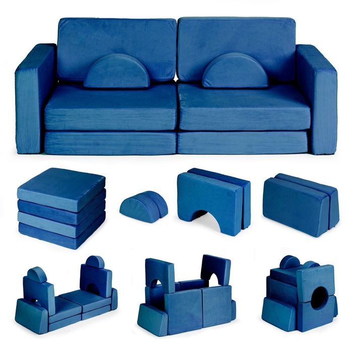 Sofa składana modułowa dla dzieci duża DIY 10 miękkich poduch