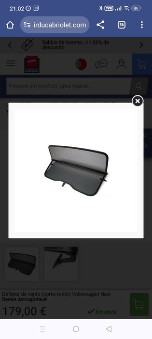 Capa para corta vento / para defletor de vento New Beetle Cabrio