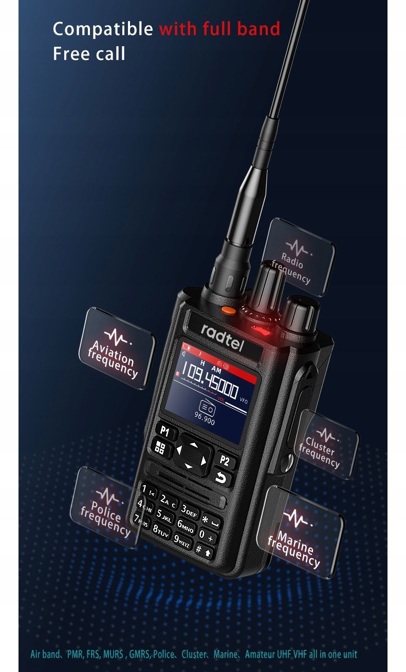RADTEL RT-490 radio dwukierunkowe z odbiorem pasma powierzanego GPS
