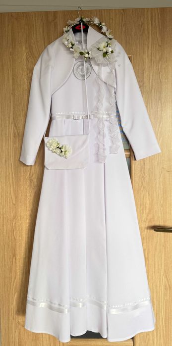 Albosukienka komunijna rozm. 146 z dodatkami - stan bardzo dobry