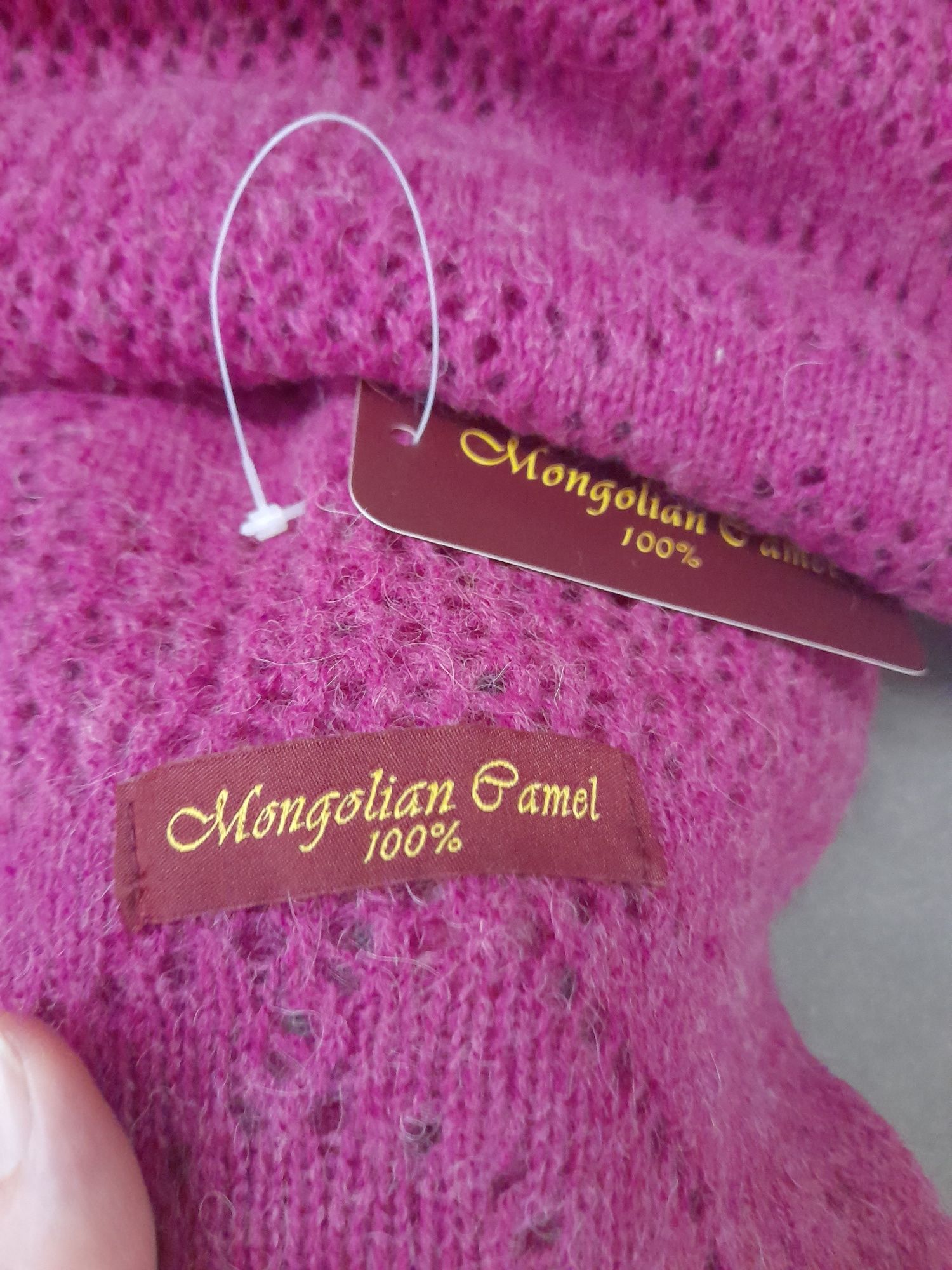 Szal z wełny wielbłąda camelwool  mongolian camel