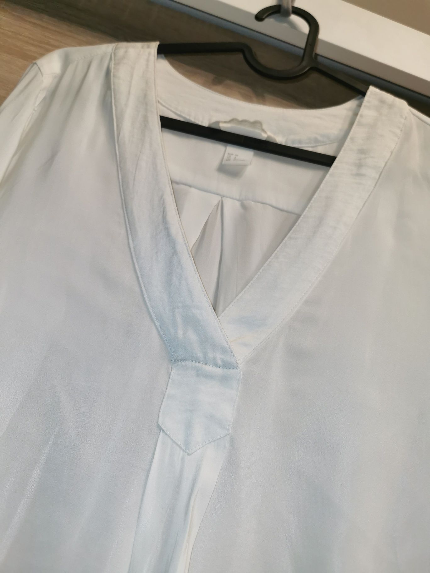 H&M 34 XS bluzka elegancka w serek na długi rekaw