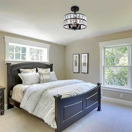 Kryształowy Żyrandol NOBLY 4-Żarówki, Ø 29 cm, Czarny Metalowy