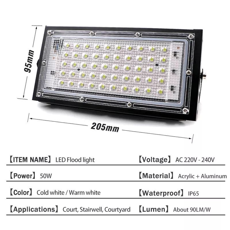 Luz led exterior 50w