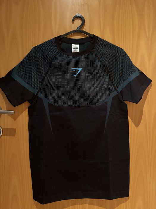 GymShark Onyx 5.0 Seamless T-shirt Black/Brand Blue