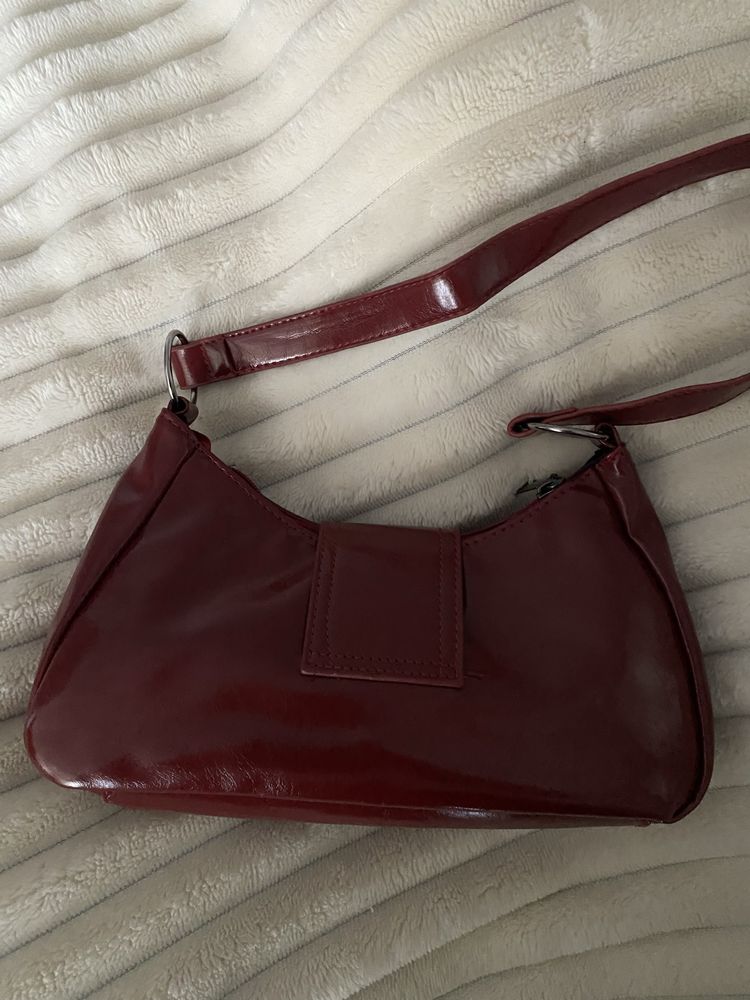 Burgundowa bordowa torebka bag city Coquette vintage y2k 90s retro