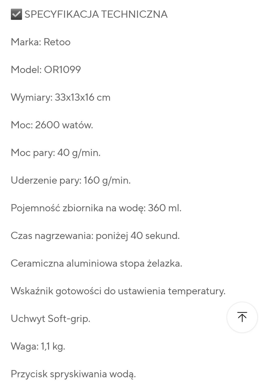 Żelazko do prasowania parowe mocne 2600W