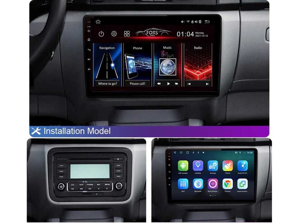 Radio samochodowe Android Skoda Fabia (10.1", black) 2007.-2014