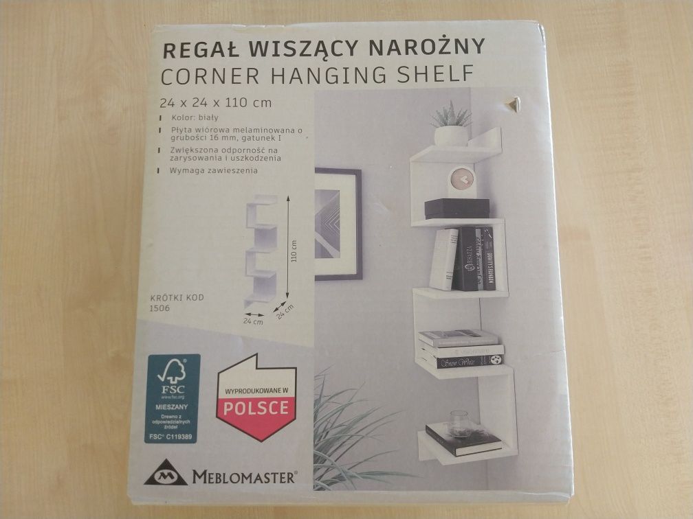 Regał wiszący narożny