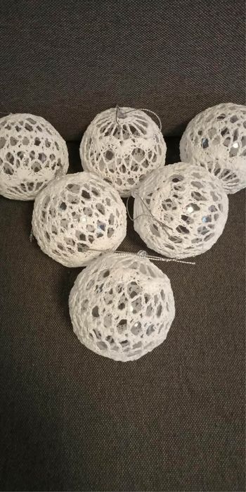 Bombki na choinkę 10cm szydełkowe ręcznie robione handmade na prezent