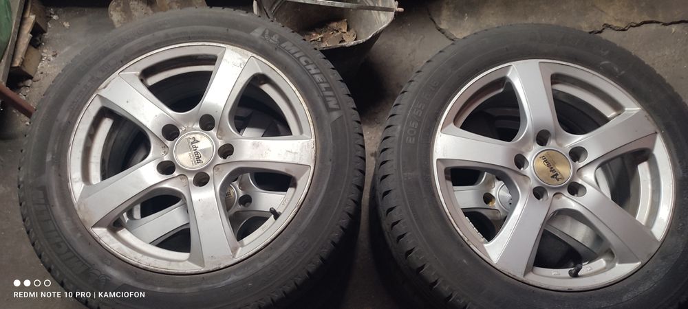 Alumki R16 ET40, 5x112 z oponami  Michelin 205/55