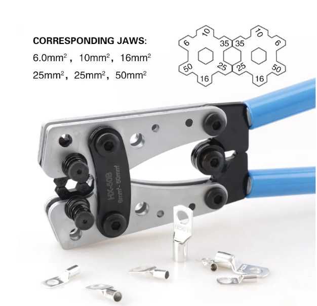 Alicate de Compressão de Cravar Terminais 6mm-50mm NOVO