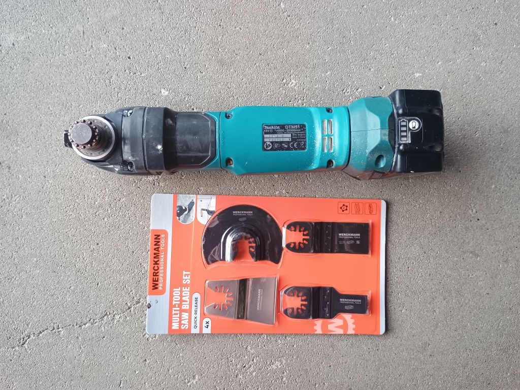Urządzenie wielofunkcyjne Makita DTM 51 + osprzęt+ Aku 18 V li-ion